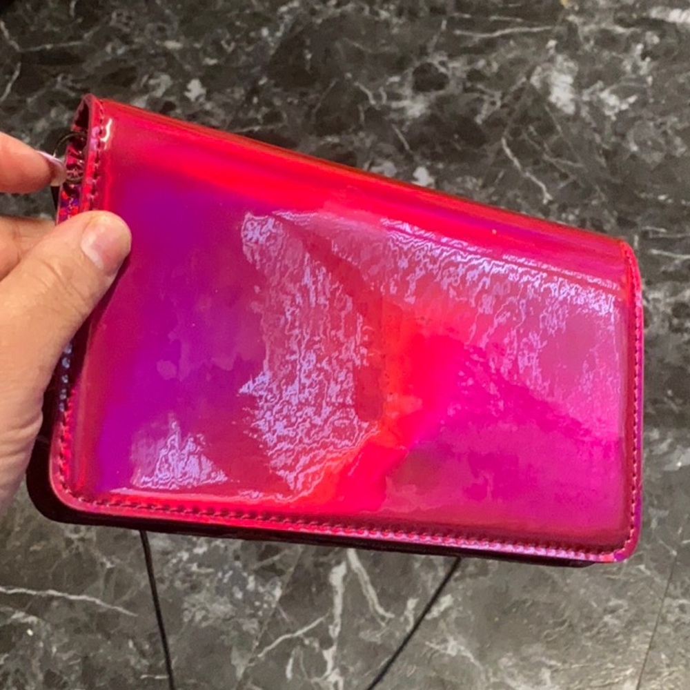 Holographic pink clutch